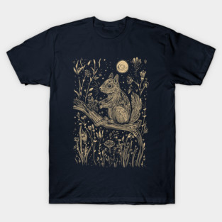 Mystical Squirrel in a Celestial Forest – Cosmic Woodland Spirit T-Shirt