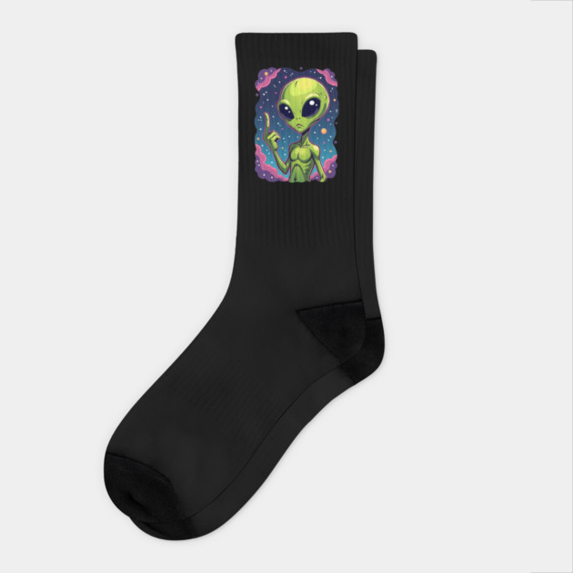 Cosmic Command: The Pointing Alien Socks by Steve