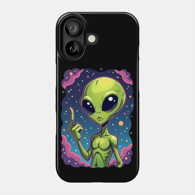 Cosmic Command: The Pointing Alien Phone Case by Steve