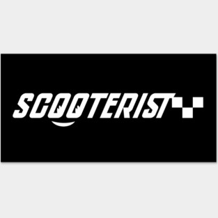 Smiling scooterist typography Posters and Art