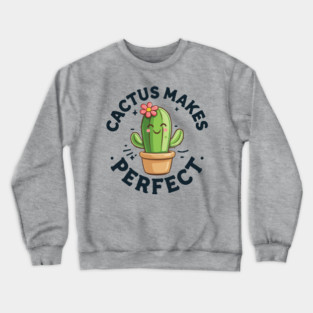 Adorable Cactus Makes Perfect Cartoon Plant Crewneck Sweatshirt