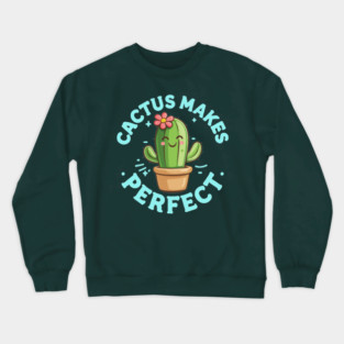 Adorable Cactus Makes Perfect Cartoon Plant Crewneck Sweatshirt