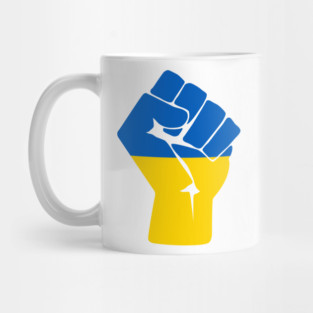 Stand with Ukraine | Flag Raised Fist of Resistance Mug