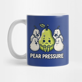 Funny Pear Pressure Peer Fruit Pun Mug