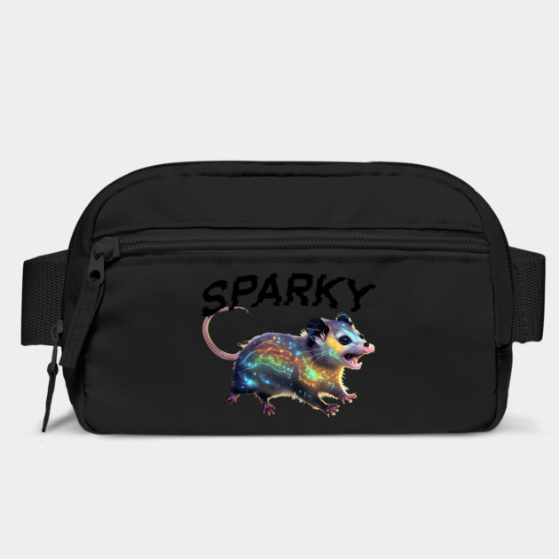 Sparky, the Electrified Possum, funny opossum design by Luxinda