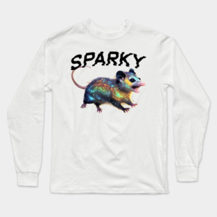 Sparky, the Electrified Possum, funny opossum design Long Sleeve T-Shirt