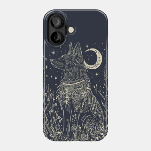 Celestial Anubis Under the Moon – Mystical Guardian of the Afterlife Phone Case