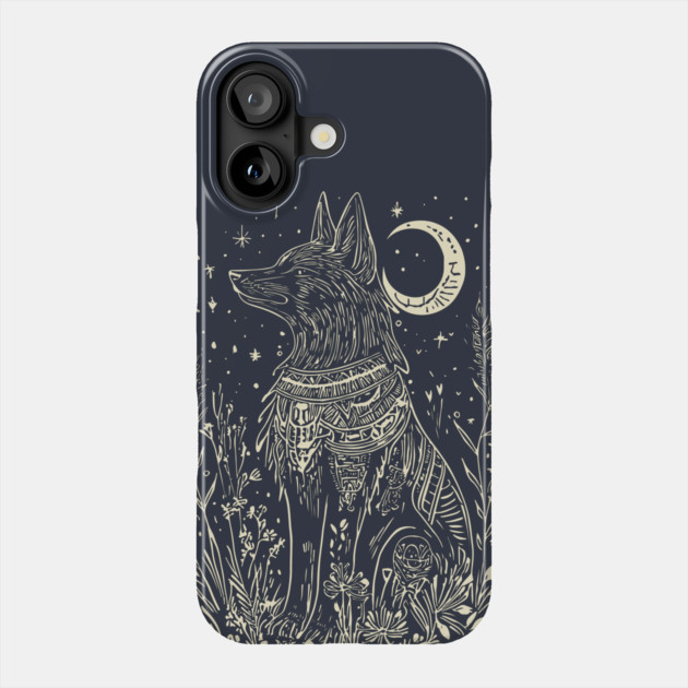 Celestial Anubis Under the Moon – Mystical Guardian of the Afterlife Phone Case by TuncGK