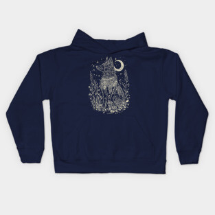 Celestial Anubis Under the Moon – Mystical Guardian of the Afterlife Kids Hoodie