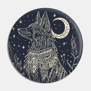 Celestial Anubis Under the Moon – Mystical Guardian of the Afterlife Pin