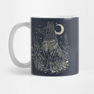 Celestial Anubis Under the Moon – Mystical Guardian of the Afterlife Mug