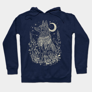 Celestial Anubis Under the Moon – Mystical Guardian of the Afterlife Hoodie