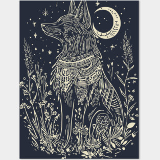 Celestial Anubis Under the Moon – Mystical Guardian of the Afterlife Posters and Art