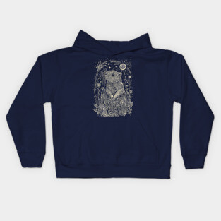 Moonlit Beaver in the Wild – Nature’s Ingenious Architect Kids Hoodie