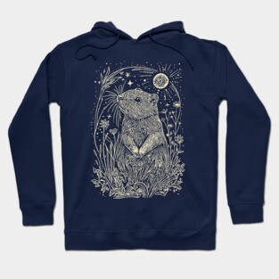 Moonlit Beaver in the Wild – Nature’s Ingenious Architect Hoodie