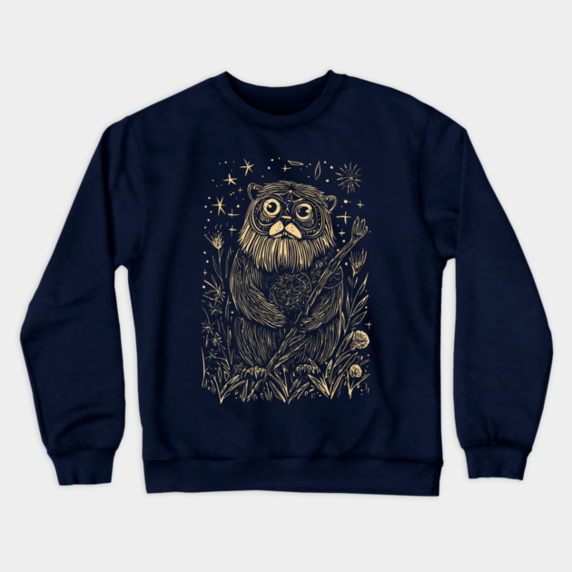 Celestial Bearded Creature – Mystical Guardian of the Forest Crewneck Sweatshirt by TuncGK