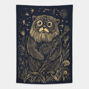 Celestial Bearded Creature – Mystical Guardian of the Forest Tapestry