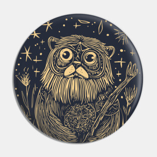 Celestial Bearded Creature – Mystical Guardian of the Forest Pin