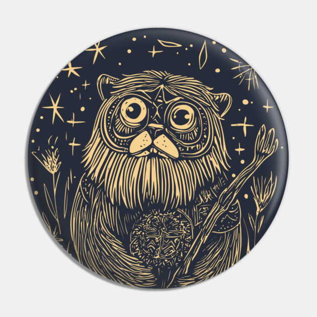Celestial Bearded Creature – Mystical Guardian of the Forest Pin by TuncGK