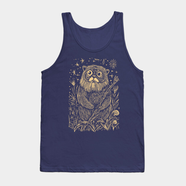 Celestial Bearded Creature – Mystical Guardian of the Forest Tank Top by TuncGK