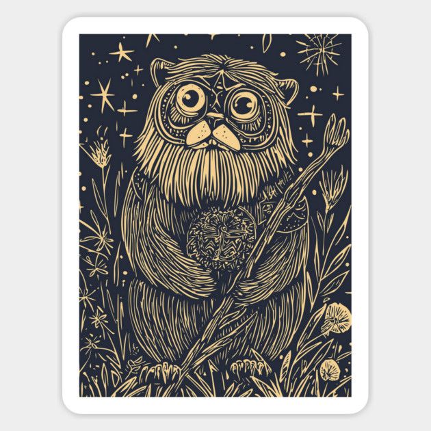 Celestial Bearded Creature – Mystical Guardian of the Forest Magnet by TuncGK