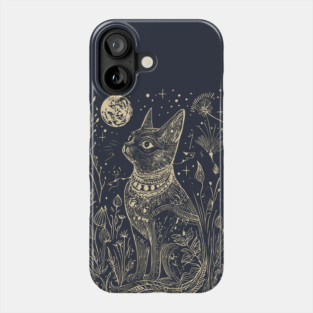 Celestial Bastet Under the Stars – Egyptian Goddess of Protection Phone Case
