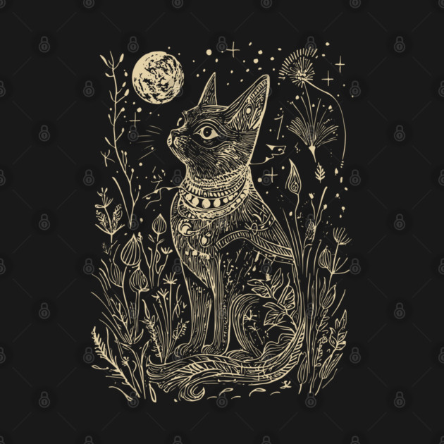 Celestial Bastet Under the Stars – Egyptian Goddess of Protection by TuncGK