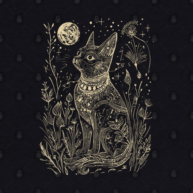 Celestial Bastet Under the Stars – Egyptian Goddess of Protection by TuncGK