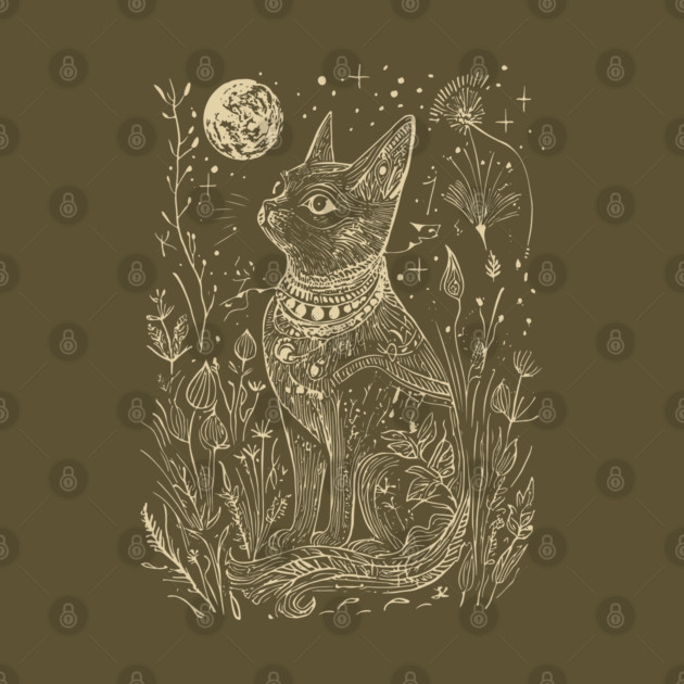 Celestial Bastet Under the Stars – Egyptian Goddess of Protection by TuncGK