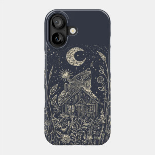 Mystical Cabin in the Forest – A Celestial Refuge Under the Moon Phone Case
