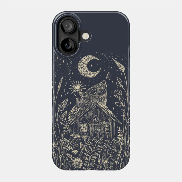 Mystical Cabin in the Forest – A Celestial Refuge Under the Moon Phone Case by TuncGK