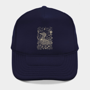 Moonlit Duck in the Meadow – A Tranquil Nighttime Scene Hat