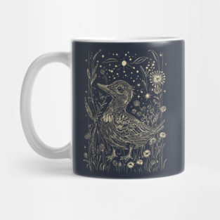 Moonlit Duck in the Meadow – A Tranquil Nighttime Scene Mug