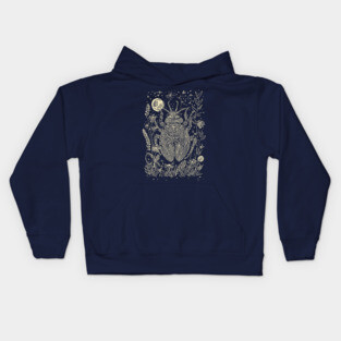 Mystical Scarab Under the Moon – Celestial Egyptian Symbol of Renewal Kids Hoodie