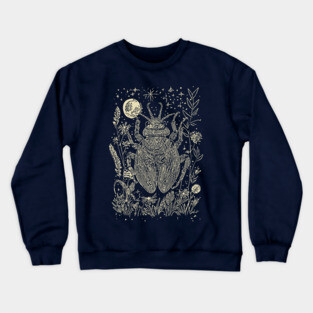 Mystical Scarab Under the Moon – Celestial Egyptian Symbol of Renewal Crewneck Sweatshirt