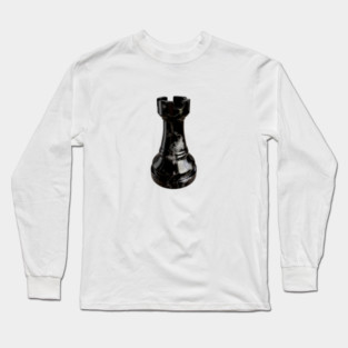 Black Marble Rook Chess Piece Long Sleeve T-Shirt