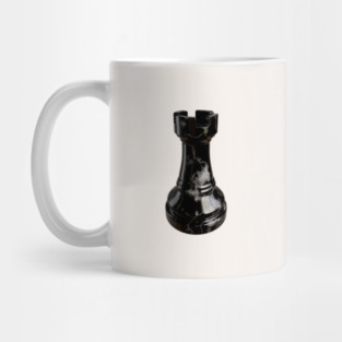Black Marble Rook Chess Piece Mug