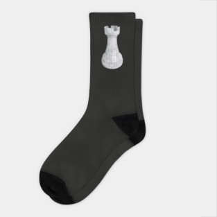 White Marble Rook Chess Piece Socks