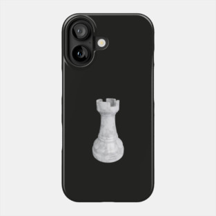 White Marble Rook Chess Piece Phone Case