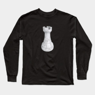 White Marble Rook Chess Piece Long Sleeve T-Shirt