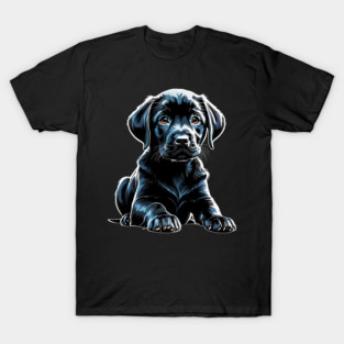 Black Lab Puppy With Soulful Eyes T-Shirt
