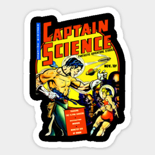 Captain Science Fantastic Adventure Stories Sticker