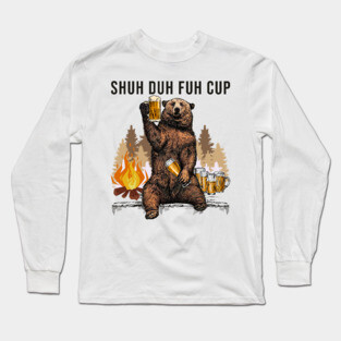 Drinking Bear  beer drinking tee Long Sleeve T-Shirt