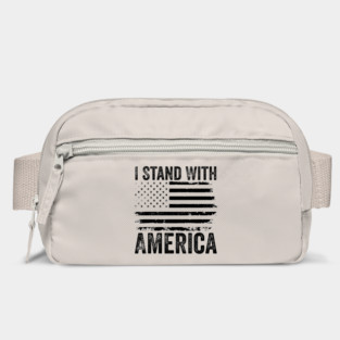 I Stand With America – Patriotic American Flag Design Bag