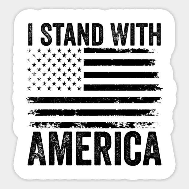 I Stand With America – Patriotic American Flag Design Magnet by ArtistTee ⭐⭐⭐⭐⭐