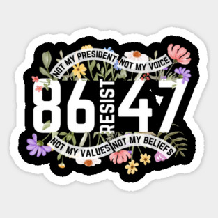 Floral 86 47 Resist Trump Magnet