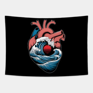Ocean Heart Tapestry
