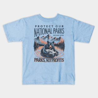 Protect Our National Parks Defund Doge Parks Not Profits Retro Vintage Kids T-Shirt