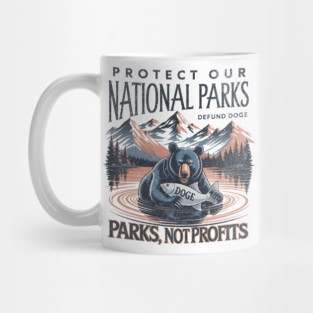 Protect Our National Parks Defund Doge Parks Not Profits Retro Vintage Mug