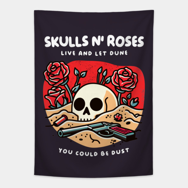 SKULL N' ROSES Tapestry by Fabrik